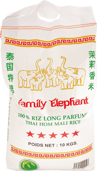 Riz long parfumé Thaïlande - FAMILY ELEPHANT - 10kg
