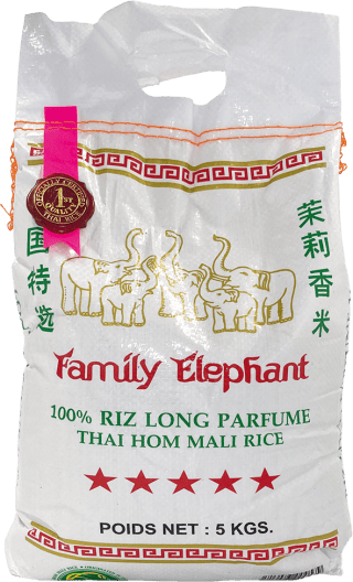 Riz long parfumé Thaïlande - FAMILY ELEPHANT - 5kg
