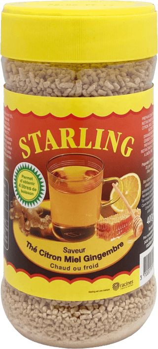 Préparation boisson inst. Thé saveur Citron Miel Gingembre - STARLING - 400G.